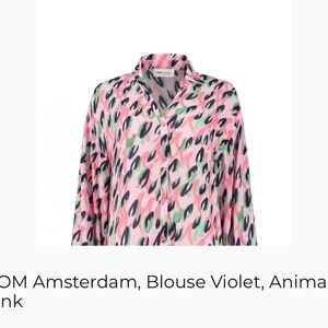 POM Amsterdam, Blouse Violet, Animal pink –